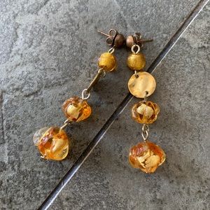 Gold Drop Statement Earrings